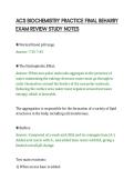 ACS BIOCHEMISTRY PRACTICE FINAL BEHARRY&NewLine;EXAM REVIEW STUDY NOTES