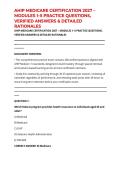 AHIP MEDICARE CERTIFICATION 2027 &ndash; MODULES 1&ndash;5 PRACTICE QUESTIONS&comma; VERIFIED ANSWERS & DETAILED RATIONALES