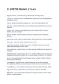 CHEM 219 Module 1 Exam&period; Questions and Answers