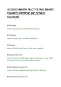 ACS BIOCHEMISTRY PRACTICE FINAL BEHARRY&NewLine;EXAMPREP QUESTIONS AND DETAILED&NewLine;SOLUTIONS&NewLine;