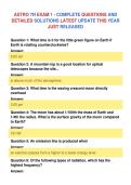 ASTRO 7N EXAM 1 - COMPLETE QUESTIONS AND&NewLine;DETAILED SOLUTIONS LATEST UPDATE THIS YEAR&NewLine;JUST RELEASED