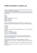 CHEM 219 Module 1 problem set&period; Questions with Accurate Answers