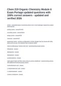 Chem 219 Organic Chemistry Module 6 Exam Portage updated questions with 100- correct answers - updated