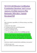 NCCCO Lift Director Certification &NewLine;Examination Questions And Correct &NewLine;Answers &lpar;Verified Answers&rpar; Plus &NewLine;Rationales 2026 Q&A &vert; Instant &NewLine;Download Pdf