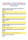 ASTRO 7N EXAM 2 - COMPLETE QUESTIONS AND&NewLine;DETAILED SOLUTIONS LATEST UPDATE THIS YEAR&NewLine;JUST RELEASED