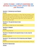 ASTRO 7N EXAM 3 - COMPLETE QUESTIONS AND&NewLine;DETAILED SOLUTIONS LATEST UPDATE THIS YEAR&NewLine;JUST RELEASED