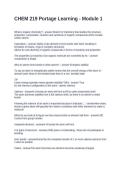 CHEM 219 Portage Learning - Module 1&period; Questions and Answers