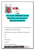 CLC Exam 2026&sol;2027 &vert; 100&plus; Questions & Answers &vert; Breastfeeding&comma; Lactation&comma; Milk Supply&comma; Infant Feeding & Maternal Care &vert; Course Code&colon; CLC &vert; 2026&sol;2027 &vert; Certified Lactation Counselor