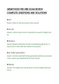 AIRMETHODS PRE HIRE EXAM REVIEW&NewLine;COMPLETE QUESTIONS AND SOLUTIONS&NewLine;