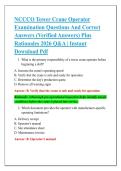 NCCCO Tower Crane Operator &NewLine;Examination Questions And Correct &NewLine;Answers &lpar;Verified Answers&rpar; Plus &NewLine;Rationales 2026 Q&A &vert; Instant &NewLine;Download Pdf