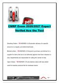 CMRP Exam 2026&sol;2027 &vert; 100&plus; Questions & Answers &vert; Supply Chain&comma; Inventory&comma; Purchasing&comma; UDI&comma; MMIS&comma; Asset Management & Sterile Processing &vert; Society for Maintenance & Reliability Professionals