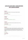 ALPHA PHI ALPHA WEEK 1 EXAM QUESTIONS WITH VERIFIED ANSWERS&period;