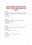 Alpha Phi Alpha Fraternity Inc&comma; IMDP Process - Week 1&period; Exam Questions and Answers Updated
