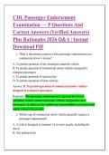 CDL Passenger Endorsement &NewLine;Examination &mdash; P Questions And &NewLine;Correct Answers &lpar;Verified Answers&rpar; &NewLine;Plus Rationales 2026 Q&A &vert; Instant &NewLine;Download Pdf 