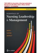 TEST BANK For Essentials of Nursing Leadership &&NewLine;Management 8th Edition Sally A&period; Weiss &vert; ISBN&colon; 9781719649964 &vert;  Verified&NewLine;Chapters 1 - 16&comma; All Chapters  Complete
