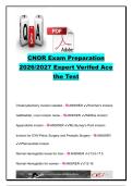 CNOR Exam Preparation 2026&sol;2027 &vert; 300&plus; Practice Questions & Answers &vert; Sterilization&comma; Anesthesia&comma; Patient Safety&comma; Surgical Procedures & Perioperative Nursing