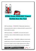 CPMA Exam 2026&sol;2027 &vert; 500&plus; Practice Questions & Answers &vert; Medical Auditing&comma; HIPAA&comma; Fraud & Abuse&comma; Compliance&comma; E&sol;M&comma; NCCI & Medicare