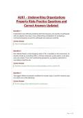 AU 61 - Underwriting Organizations Property Risks Practice Questions and Correct Answers Updated&period;