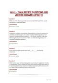 AU 61 - EXAM REVIEW QUESTIONS AND VERIFIED ANSWERS UPDATED