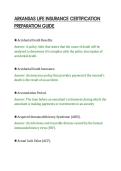 ARKANSAS LIFE INSURANCE CERTIFICATION&NewLine;PREPARATION GUIDE&NewLine;