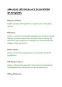 ARKANSAS LIFE INSURANCE EXAM REVIEW&NewLine;STUDY NOTES&NewLine;