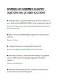 ARKANSAS LIFE INSURANCE EXAMPREP&NewLine;QUESTIONS AND DETAILED SOLUTIONS