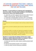 ATI CAPSTONE LEADERSHIP PROCTORED - COMPLETE&NewLine;QUESTIONS AND DETAILED SOLUTIONS LATEST UPDATE&NewLine;THIS YEAR JUST RELEASED