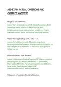 ASD EXAM ACTUAL QUESTIONS AND&NewLine;CORRECT ANSWERS