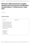 PEAT Exam 3 2025 &lpar;Actual Exam&rpar; &vert; Complete Questions and Correct Answers with Rationales &vert; Already Graded A&plus; &vert; Verified Answers &vert; Latest Exam&NewLine;