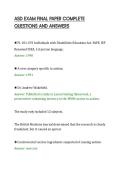 ASD EXAM FINAL PAPER COMPLETE&NewLine;QUESTIONS AND ANSWERS&NewLine;