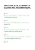 SANS MGT514 ACTUAL EXAM PAPER 2026&NewLine;QUESTIONS WITH SOLUTIONS GRADED A&plus;
