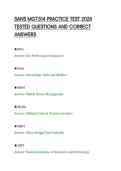 SANS MGT514 PRACTICE TEST 2026&NewLine;TESTED QUESTIONS AND CORRECT&NewLine;ANSWERS&NewLine;