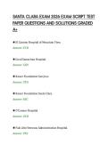 SANTA CLARA EXAM 2026 EXAM SCRIPT TEST&NewLine;PAPER QUESTIONS AND SOLUTIONS GRADED&NewLine;A&plus;