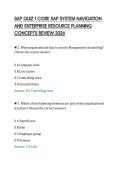 SAP QUIZ 1 CORE SAP SYSTEM NAVIGATION&NewLine;AND ENTERPRISE RESOURCE PLANNING&NewLine;CONCEPTS REVIEW 2026&NewLine;