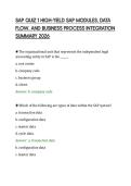 SAP QUIZ 1 HIGH-YIELD SAP MODULES&comma; DATA&NewLine;FLOW&comma; AND BUSINESS PROCESS INTEGRATION&NewLine;SUMMARY 2026