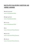 BASI PILATES EXAM REVIEW QUESTIONS AND&NewLine;VERIFIED ANSWERS&NewLine;