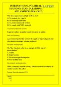 INTERNATIONAL POLITICAL &NewLine;ECONOMY EXAM QUESTIONS &NewLine;AND ANSWERS 2026 - 2027