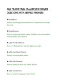 BASI PILATES FINAL EXAM REVIEW SOLVED&NewLine;QUESTIONS WITH VERIFIED ANSWERS&NewLine;