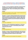 ATI CMS PHARMACOLOGY RETAKE - COMPLETE QUESTIONS AND&NewLine;DETAILED SOLUTIONS LATEST UPDATE THIS YEAR JUST RELEASED