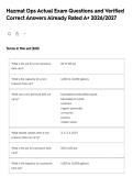 Hazmat Ops Actual Exam Questions and Verified Correct Answers Already Rated A&plus; 2026&sol;2027