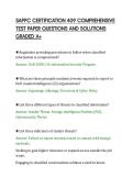 SAPPC CERTIFICATION 409 COMPREHENSIVE&NewLine;TEST PAPER QUESTIONS AND SOLUTIONS&NewLine;GRADED A&plus;