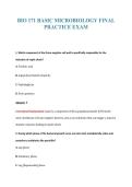 BIO 171 BASIC MICROBIOLOGY FINAL&NewLine;PRACTICE EXAM