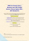 NAB Core Practice Exam &vert; Questions with 100&percnt; Verified Answers &vert; Newest Update 2026 &ndash; 2027 &lpar;Graded A&plus;&rpar;&NewLine;