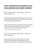 SAPPC CERTIFICATION 409 UPDATED ACTUAL&NewLine;EXAM QUESTIONS AND CORRECT ANSWERS