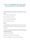 BIO 171 COMPREHENSIVE PRACTICE&NewLine;EXAM QUESTIONS AND ANSWERS