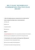 BIO 171 BASIC MICROBIOLOGY&NewLine;COMPREHENSIVE PRACTICE EXAM&NewLine;2026&sol;2027