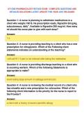 ATI CMS PHARMACOLOGY RETAKE EXAM - COMPLETE QUESTIONS AND&NewLine;DETAILED SOLUTIONS LATEST UPDATE THIS YEAR JUST RELEASED