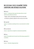 BIO 101 EXAM 1 NVCC EXAMPREP TESTED&NewLine;QUESTIONS AND DETAILED SOLUTIONS