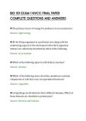 BIO 101 EXAM 1 NVCC FINAL PAPER&NewLine;COMPLETE QUESTIONS AND ANSWERS