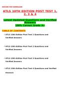 2026 ATLS 10th Edition Post Test 1&comma; 2&comma; 3 & 4 Updated Questions and Correct Answers &lpar;Latest 2026 &sol; 2027 Update&rpar; Graded A&plus; Verified by Experts